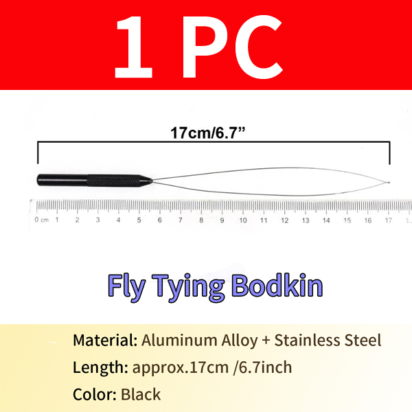 Wifreo fly tying tool bobbin threader with half hitch brass handle thread threading brass bodkin fly Fishing Tools: 1pc Thread b