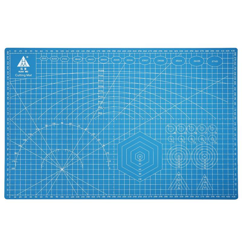 A3 A4 5 PVC Cutting Mat Workbench Patchwork Cut Pad Sewing Manual DIY Knife Engraving Leather Cutting Board Single Side Underlay: A3-blue