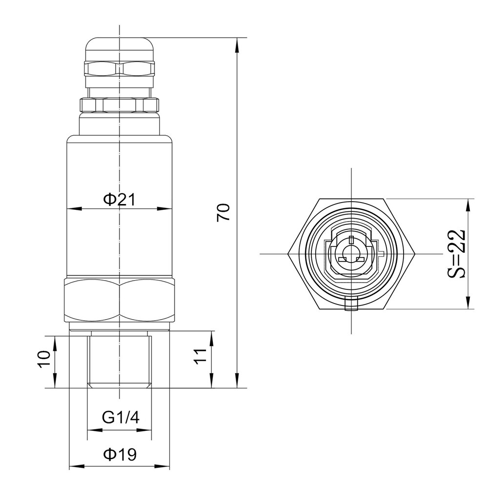 pressure transmitter sensor water oil fuel gas air G1/4 12-36V 4-20mA 0-600bar optional stainless steel pressure transducer