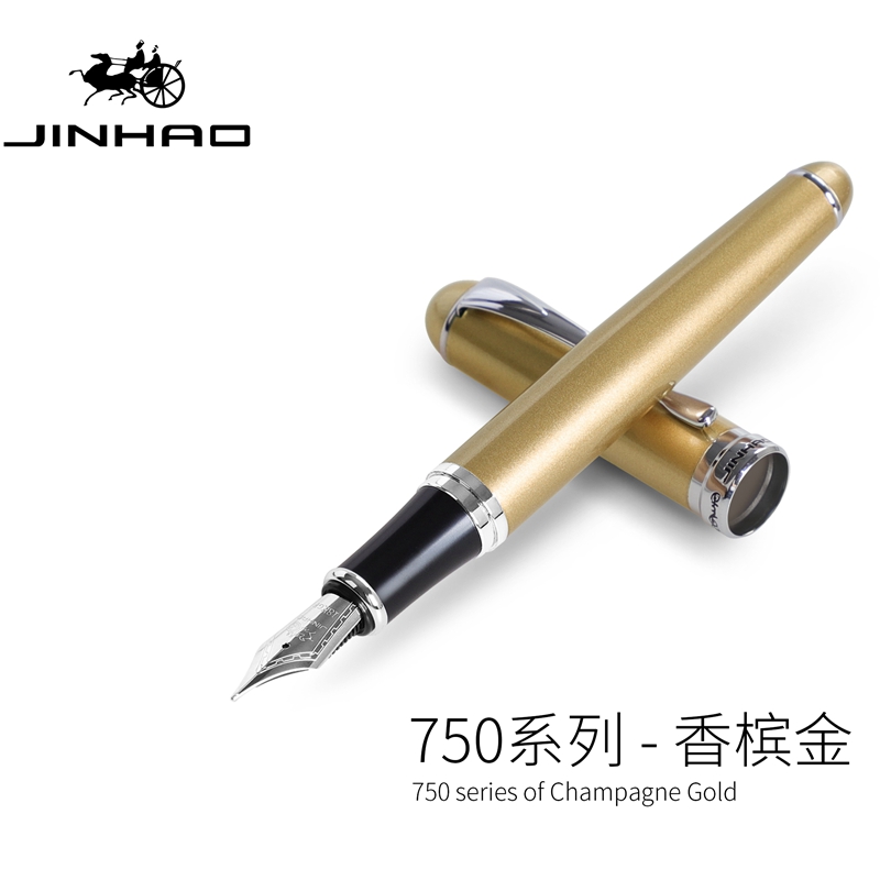 Pluma estilográfica Jinhao X750, estilo exquisito de , pluma de caligrafía de punta de 18KGP, obra de arte para estudiantes y profesores, papelería para escribir firma: naranja