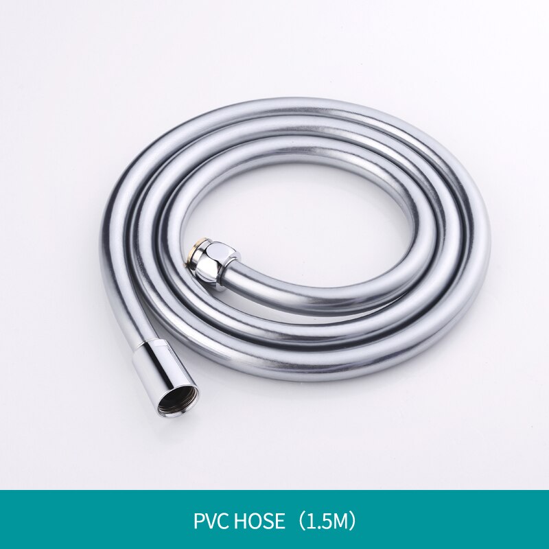 Bathroom Chrome Round Handheld Shower Head with Brass Bracket Holder and PVC Hose Shower Set: Shower Hose Only