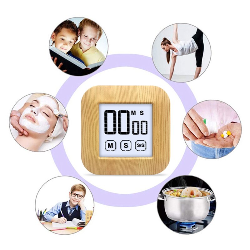 Keuken Smart Druk Screen Timer Digitale Koken Timer Magnetische Klok Lcd Abs Stopwatch Keuken Countdown Timer