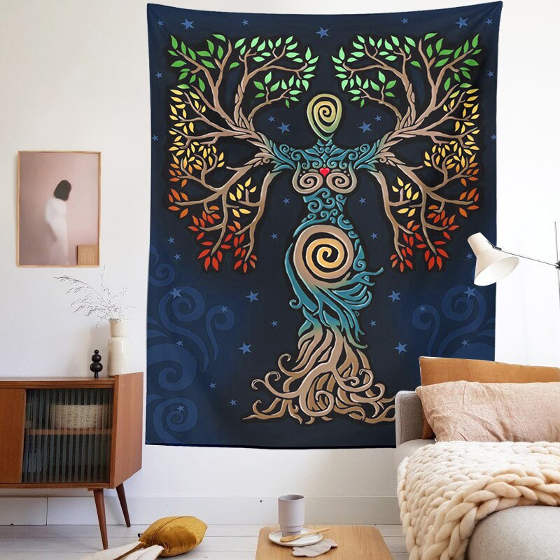 Tree of Life Tapestry Picnic Mat Bedspread Sheet Wall Decoration Room Decor Psychedelic Art Tree of Life Wall Hanging Blanket