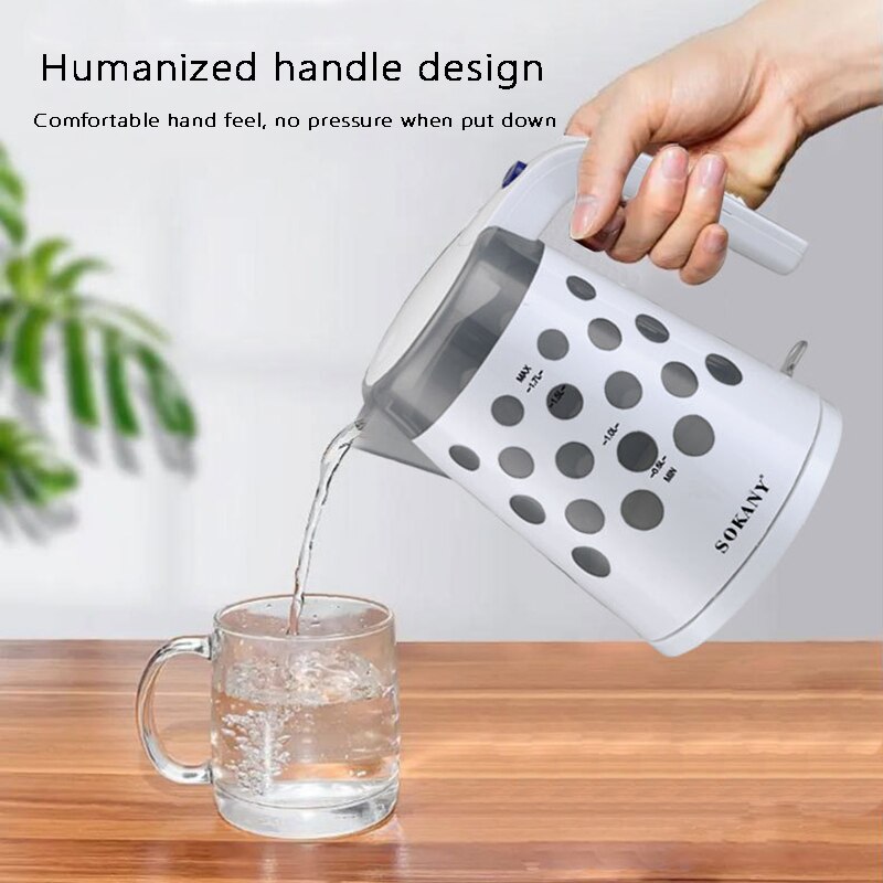 SOKANY Stainless Steel Automatically Off Anti Electric Kettle Household Kitchen Appliance Low-Noise Electric Kettle EU Plug