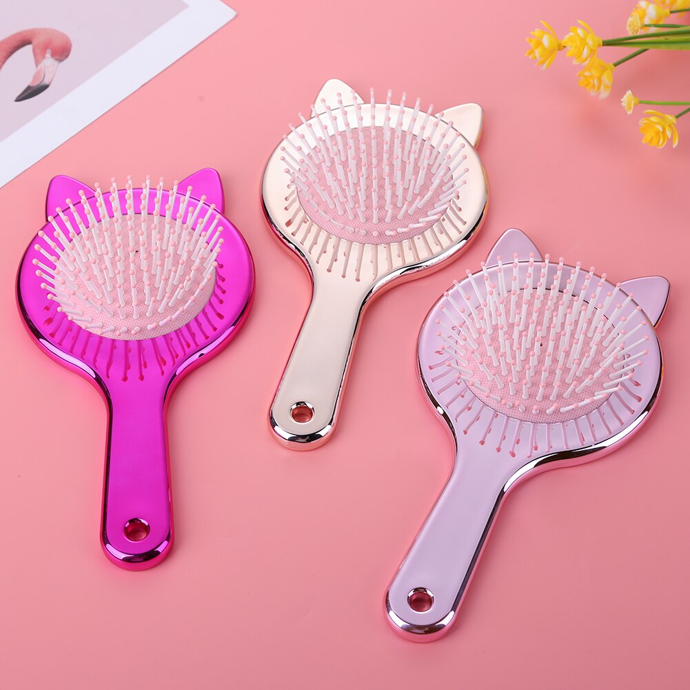 Cute Cat Ears Hairbrush Massage Combs Salon Hairdressing Comb Hair Brush Hair Care