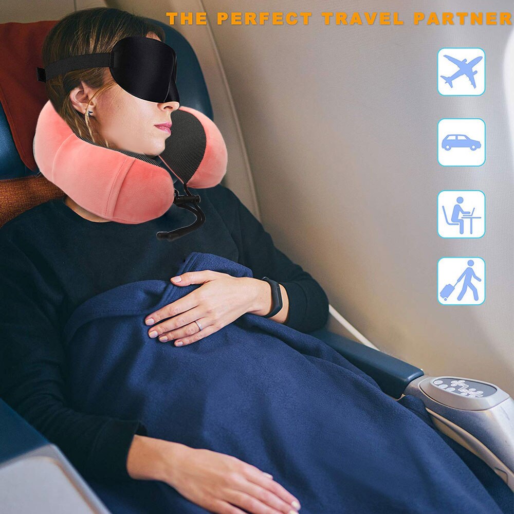 U Shaped Memory Foam Neck Pillows Soft Travel Pillow Neck Cervical Airplane Pillow 30*28*14CM Cervical Travel Healthcare Bedding