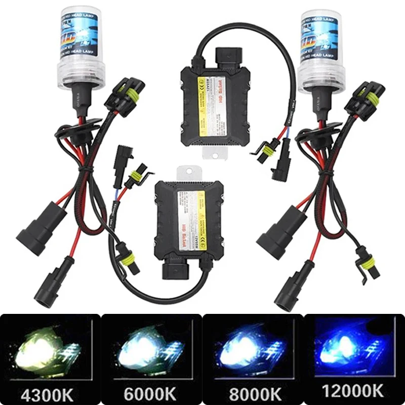 Kit de bombillas de xenón H7 H4 H11 H1 H3 9005 9006 faro de xenón con bloque de balasto de 55W 6000k 4300k 8000k 12000k accesorios para coche