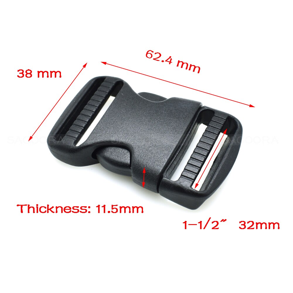 20mm 25mm 32mm~50mm Plastic Hardware Dual Adjustable Side Release Buckles Molle Tatical Backpack Belt Bag Parts Strap Webbing: 100pcs / Webbing Size 32mm