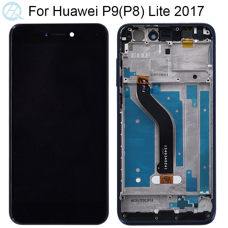 Para huawei p8 lite 2017 lcd com moldura PRA-LA1 PRA-LX1 display de toque digitador da tela p9 lite 2017 tela