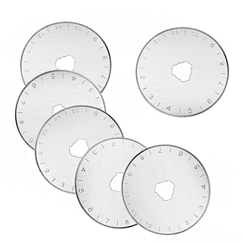 5PCS 45mm Circular Rotary Cutter Replacement Spare Safety Blades Hand Held Refill Fabric Leather Craft Steel Blades