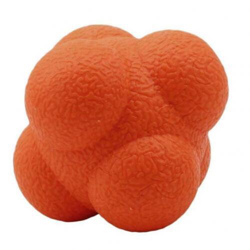 Bola de reacción de silicona Hexagonal, Bola de reacción de silicona Hexagonal para Fitness, velocidad deportiva, coordinación de agilidad, entrenamiento de habilidades, Bola de reacción imprevisible, 1 unidad: Naranja