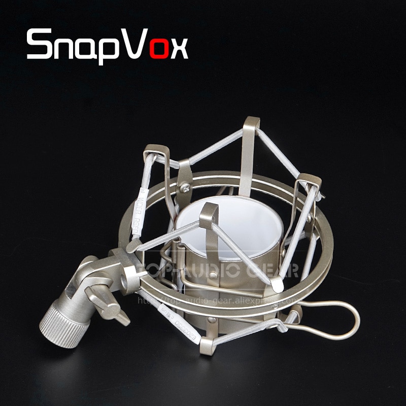 Suspension Spider Microphone Shock Mount Stand Holder For SAMSON Meteor USB Condenser Recording Mic Shockproof Clip Rack: Champagne Color