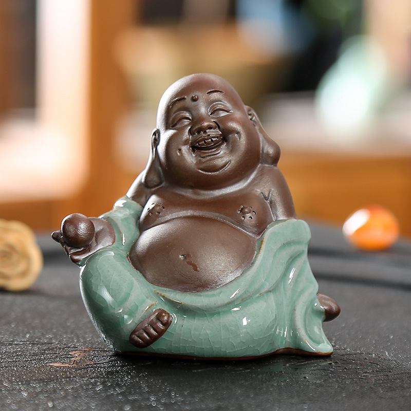 Handgjorda hantverk heminredning kina tur feng shui små ornament skrivbordsdekorationer buddha statyer te husdjur: T1116
