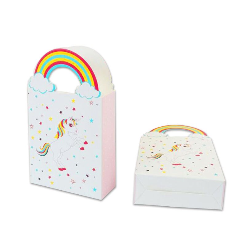 10pcs Kraft Paper Unicorn candy box Bags Sweets Candy Packing Pouches wedding baby kid birthday party decor Wrapping Supply