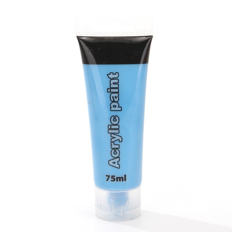 75ml Acrylic 12-color Art Wall Painting Hand-painted Monochrome Hose Art Painting Acrylic Paint: Sky blue