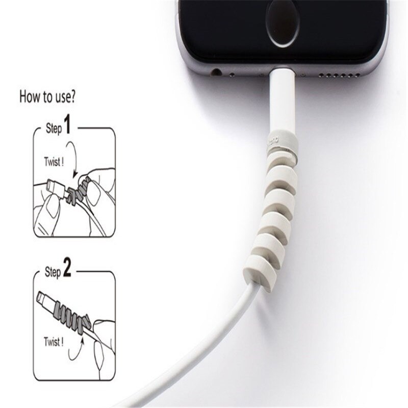 100 kpl spiraalikaapelin suoja, latauskaapelin suojaholkit, usb-datalinjan suoja iphone huawei latauskaapelille