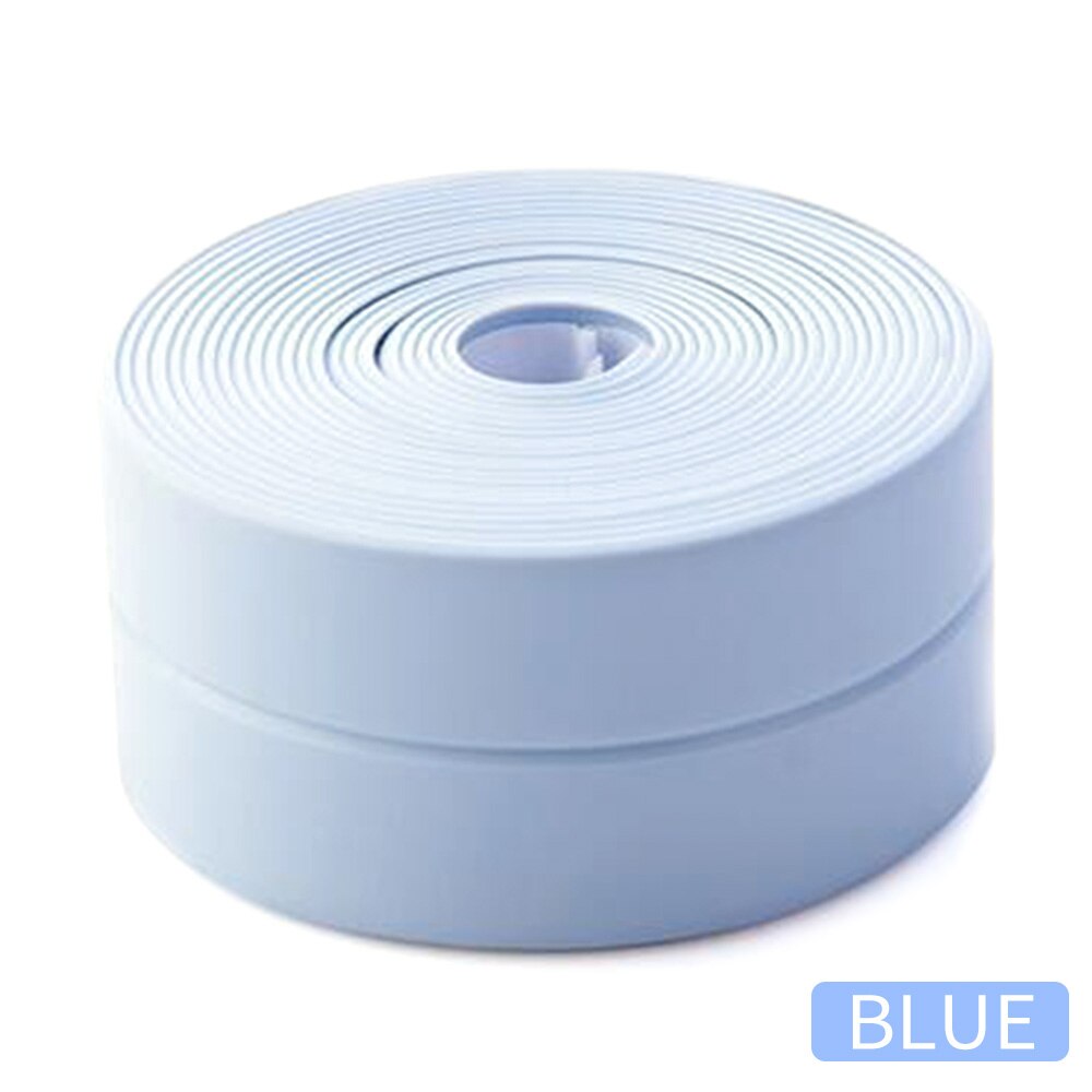 Waterproof Tape Strip Kitchen Sink Paste Gap Beauty Seam Bathroom Toilet Paste Mold Tape Super Adhesive Silicone Stickers: Type A blue / Large 3.2mx3.8cm