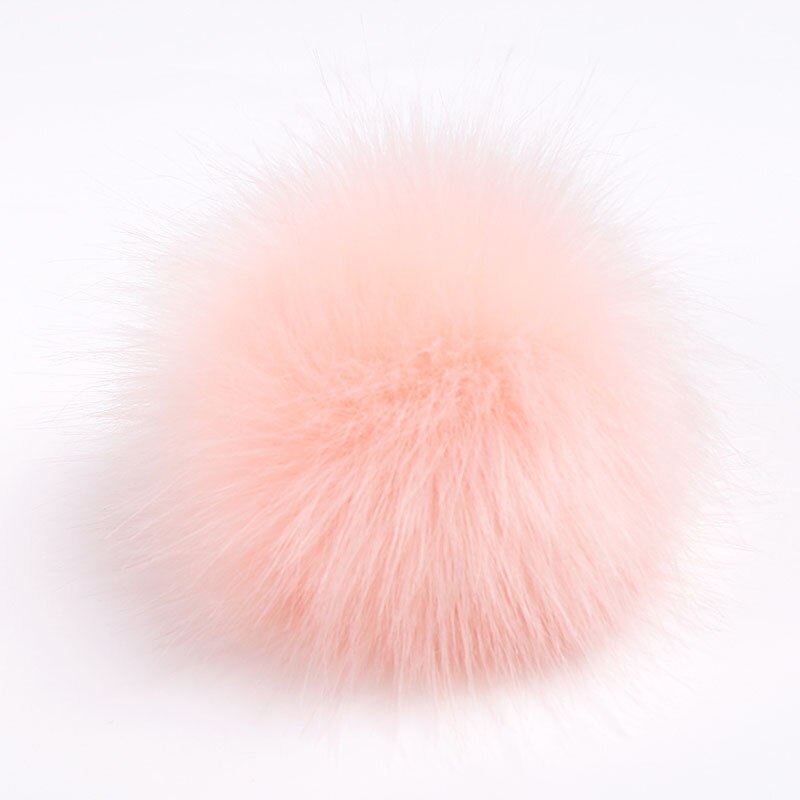 12cm lapin Pom Pom porte-clés véritable fourrure boule pompon voiture porte-clés lapin fourrure boule porte-clés Pompons sac breloques avec chaînes porte-clés: Rose foncé