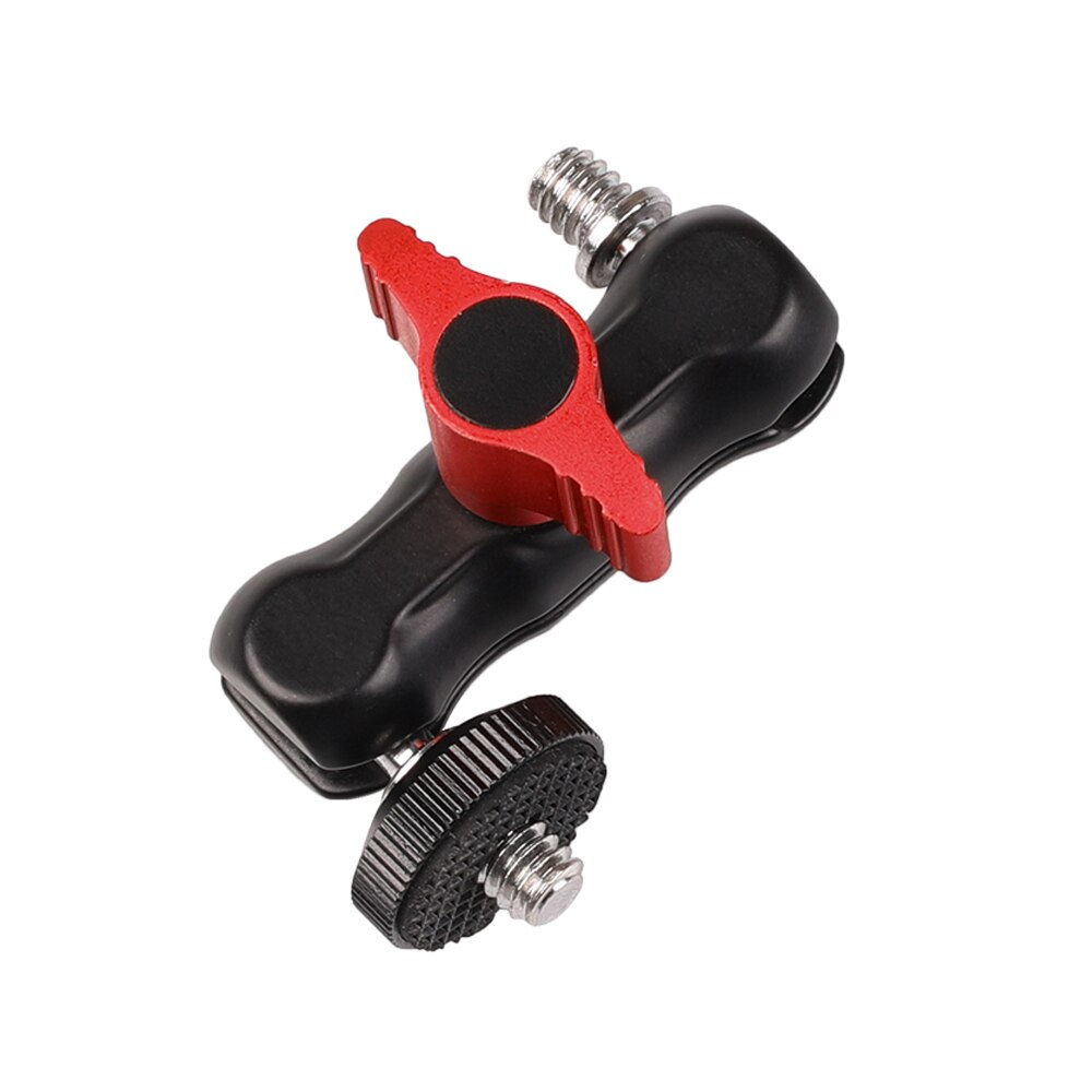 Doppelkugelgelenkarm mit blitzschuhhalterung (1/4 & #39 ;& #39 ; schrauben) für dslr-kamera, monitor, led-videoleuchte, kamerakäfig und rig