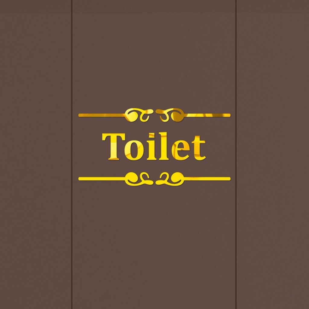 Wc Badkamer Tekst Tips Spiegel Stickers Creatieve Diy Persoonlijkheid 3D Shiny Acryl Wc Deur Prompt Teken Stickers