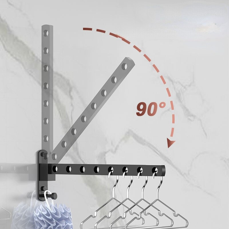 Colgador de ropa plegable, Perchero de secado montado en la pared, perchero móvil para balcón, armario, organización del ahorro de espacio para el hogar
