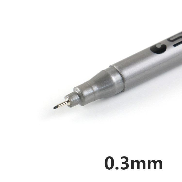 1 Pc Zwart Pigma Micron Pen Handgetekende Schets Naald Pen Hand Dawing Liner Fineliner Cartoon Handtekening Pen: 0.3mm