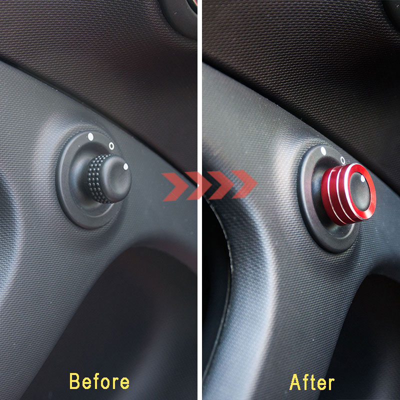 Perilla de ajuste de espejo retrovisor de Metal, anillo decorativo para Smart Fortwo Forfour, accesorios de estilo Interior de coche, 453