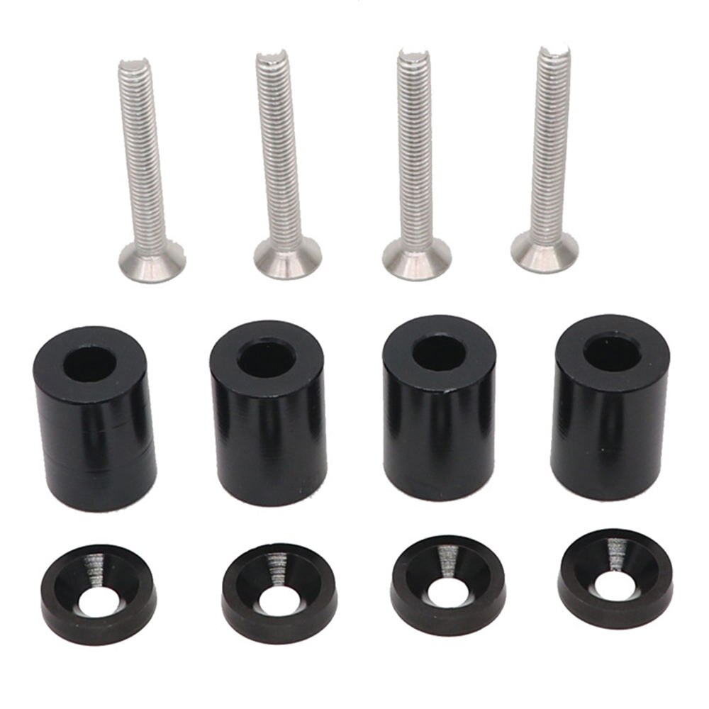 HiSport Aluminum Alloy Billet 3/4" Hood Vent Spacer Riser - With Bolts, Black, Tuning Kits Set, Compatible With 92-95 EG 96-00 EK Honda Civic