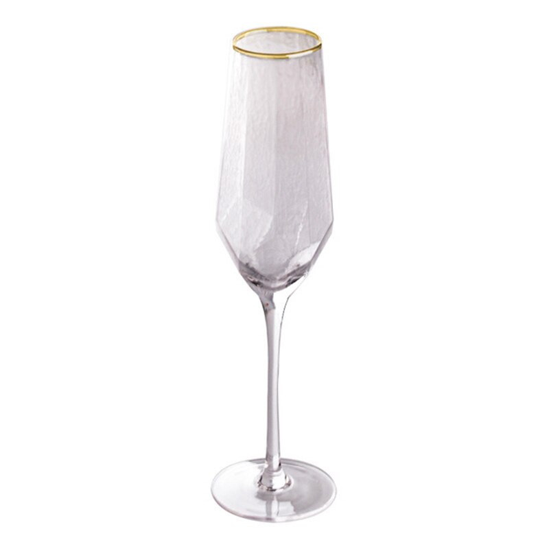 Verre à vin moderne verre à diamant martelé | Flacons de coupe créative, liqueur tasse de Champagne, verre à bord en or, vaisselle pour décoration de la maison du Bar: Rouge