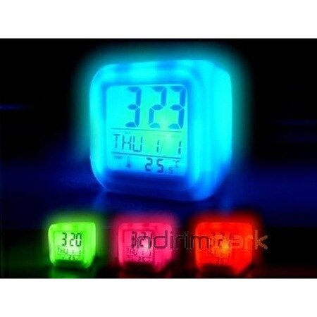 7 farbwechsel Alarm Digital Würfel Uhr 461345308