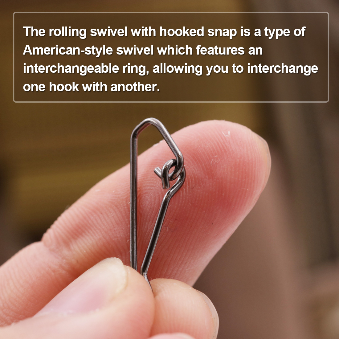 FishTrip Rolling Swivel with Hooked Snap Fishing Swivel Snap with Carabiner Stainless Steel Fishing Connector