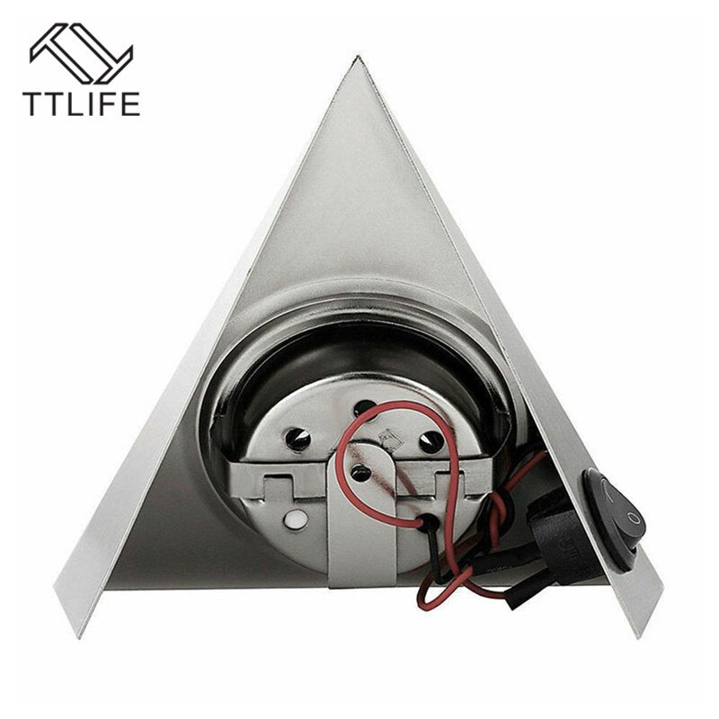 LED Closet Cabinet Lamp Kitchen Under Cabinet Lighting Triangle Led Light Stainless Steel Downlight for Wardrobe Cupboard