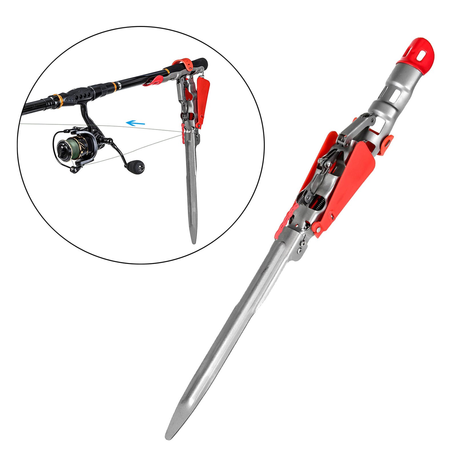 Automatic Spring Fishing Rod Holder Adjustable Sensitivity Fishing Bracket Folding Stainless Steel Auto Fish Catcher Rod Stand