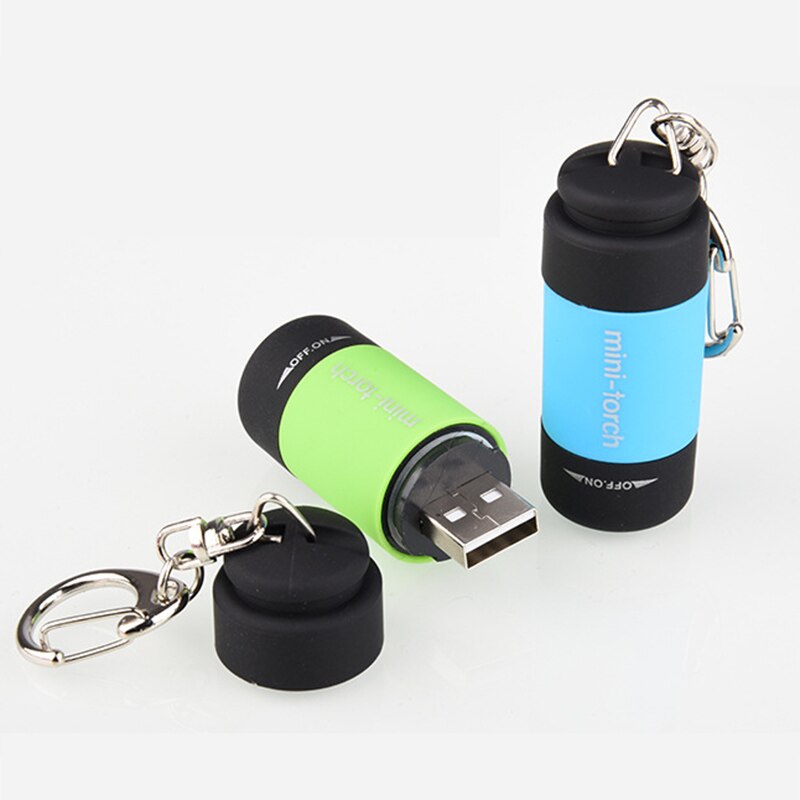 Mini Waterproof USB LED Light Rechargeable Flashlight Lamp Pocket Keychain Torch USB Gadgets