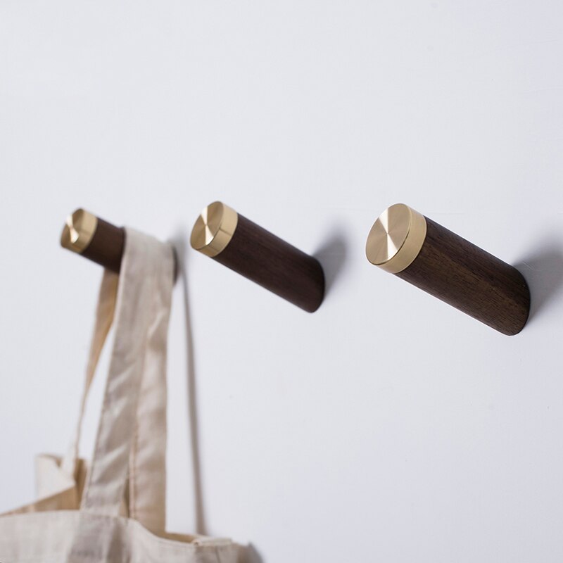 Appendiabiti da salotto in stile giapponese in legno di design unico in ottone