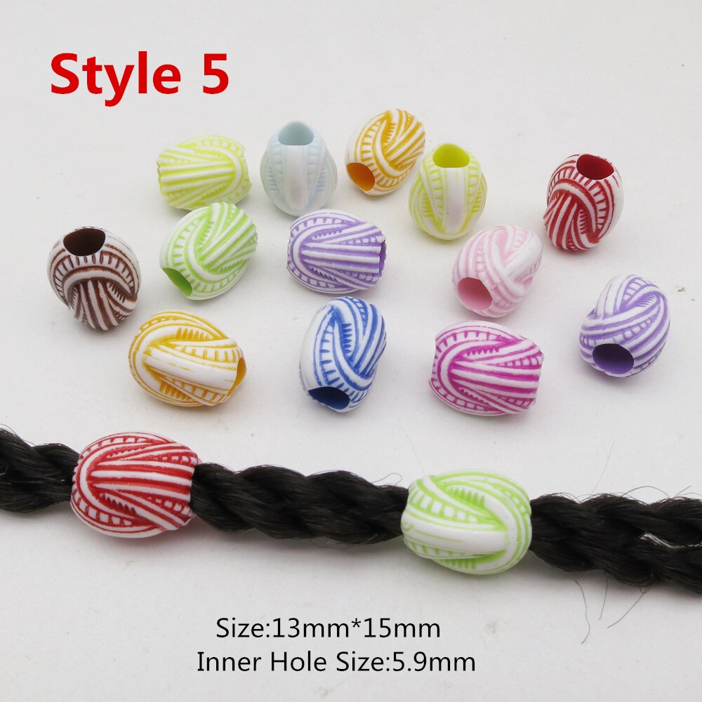 10pcs-20pcs coloured Crochet Braids hair dread dreadlock beads tube rings for Braiding Hair accessories for kids girls women
