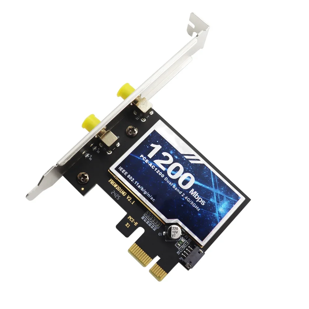 WiFi 5 PCI-E Wireless Adapter AC1200 Network Card Dual Band 2.4G/5GHz 802.11AC For Bluetooth 4.2 Desktop Windows 7/8/10/11