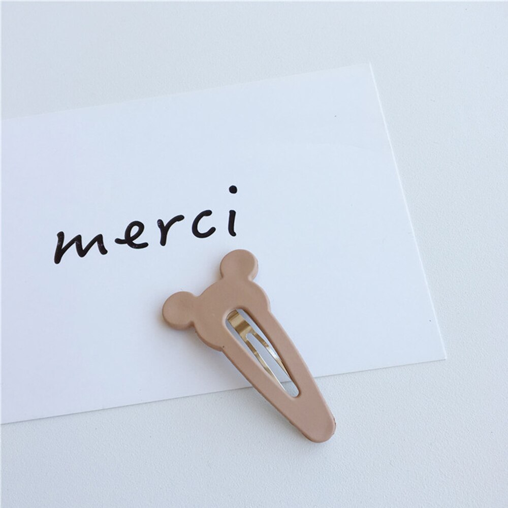 1Pc Matte Vernis Bb Clips Meisjes Haarspeld Konijnenoren Haar Clips Voor Meisjes Kinderen Haar Accessoires: khaki