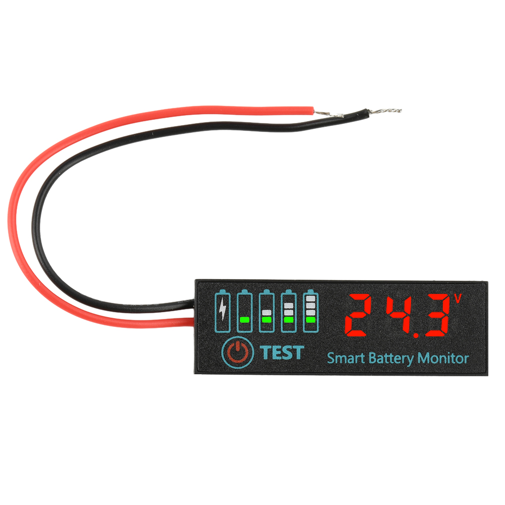 Lithium-Batterie-Füllstandsanzeige, Lipo Li-Ion, universelle Batteriekapazitätsplatine, DC 7–55 V/5 V–30 V, LED-Spannungsanzeigemodul: Blau
