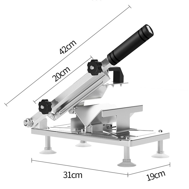 Kitchen Frozen Meat Slicer Manual Stainless Steel Food Cutter Slicing Machine Automatic Meat Nonslip Handle Cutter Tool: Piece Slicer