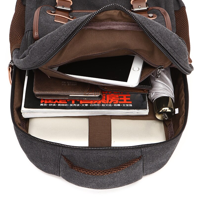 Canvas Rucksack Bag Women Vintage Men Backpack Shoulder Bags Female Plecak Male Travel Backpacks Multifunction Mens Back Pack