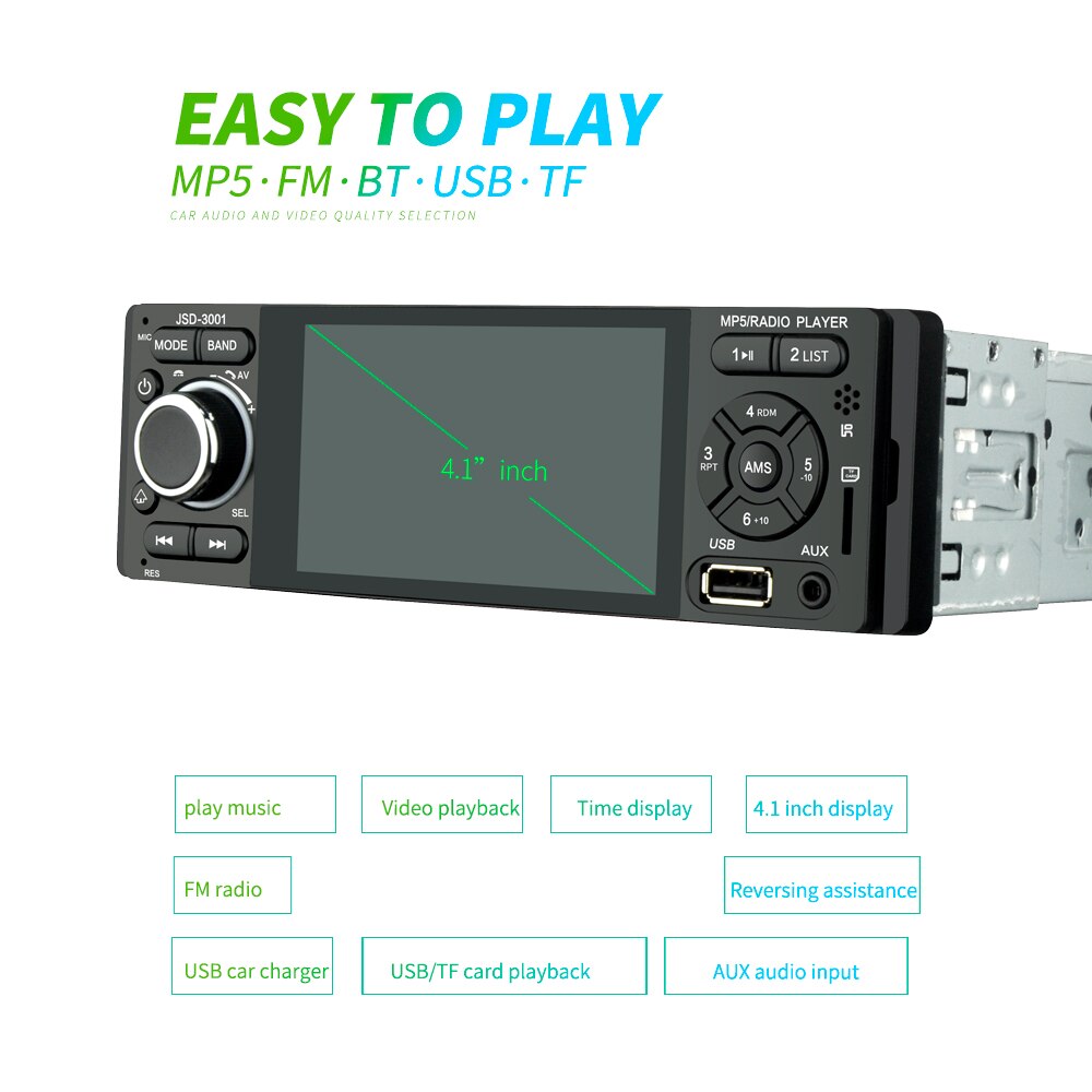 Car 4.1" High Definition Capacitive Touching Screen BT Car MP5 Player On-board USB Card Inserting Machine Car Radio Car Stereo