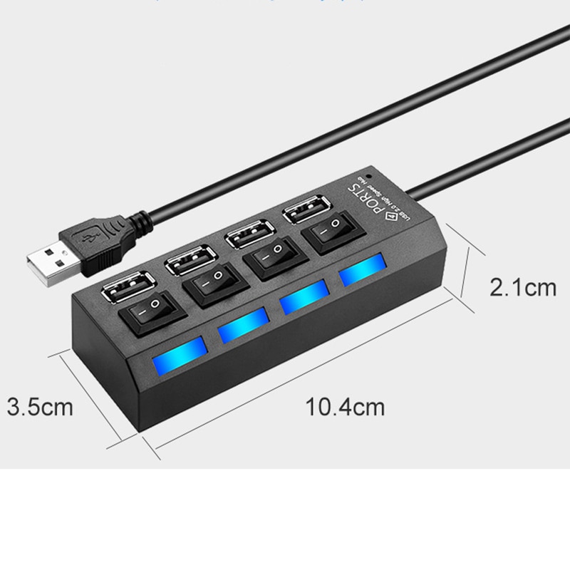 USB Hub 2.0 Multi Hub USB High Speed 4 7 Ports On Off Switch USB Splitter Adapter Computer Accessories For PC Laptop USB Expand
