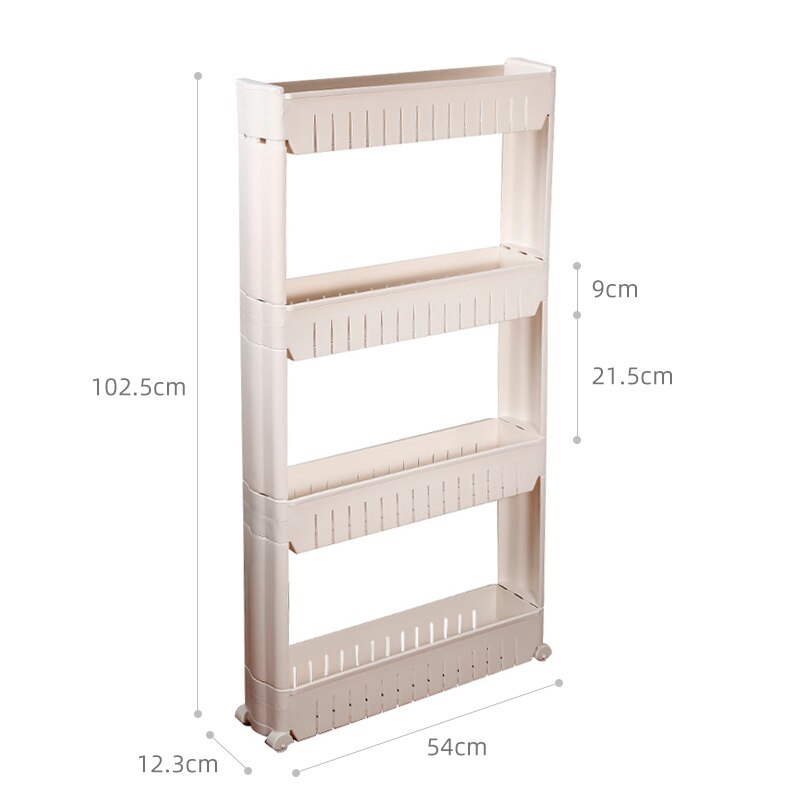 Mensola angolare moderna in plastica per bagno scaffale a 4 strati scaffale mobile in plastica rettangolare portaoggetti per bagno strumenti per mobili HWC: Default Title