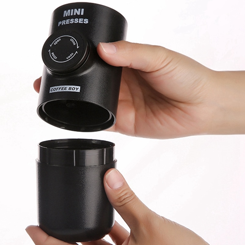 Kaffe pojke bärbar espressomaskin handhållen mini italiensk press mini presso svart