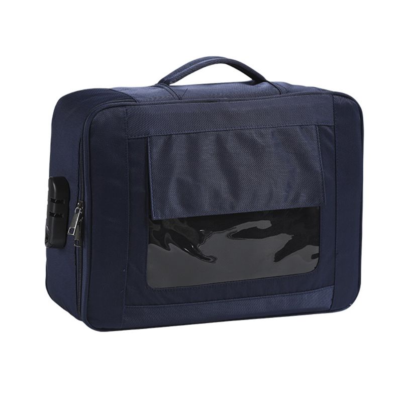 Visible Password Double Layer Files Bag Briefcase Document Pouch Business Travel M17F: A