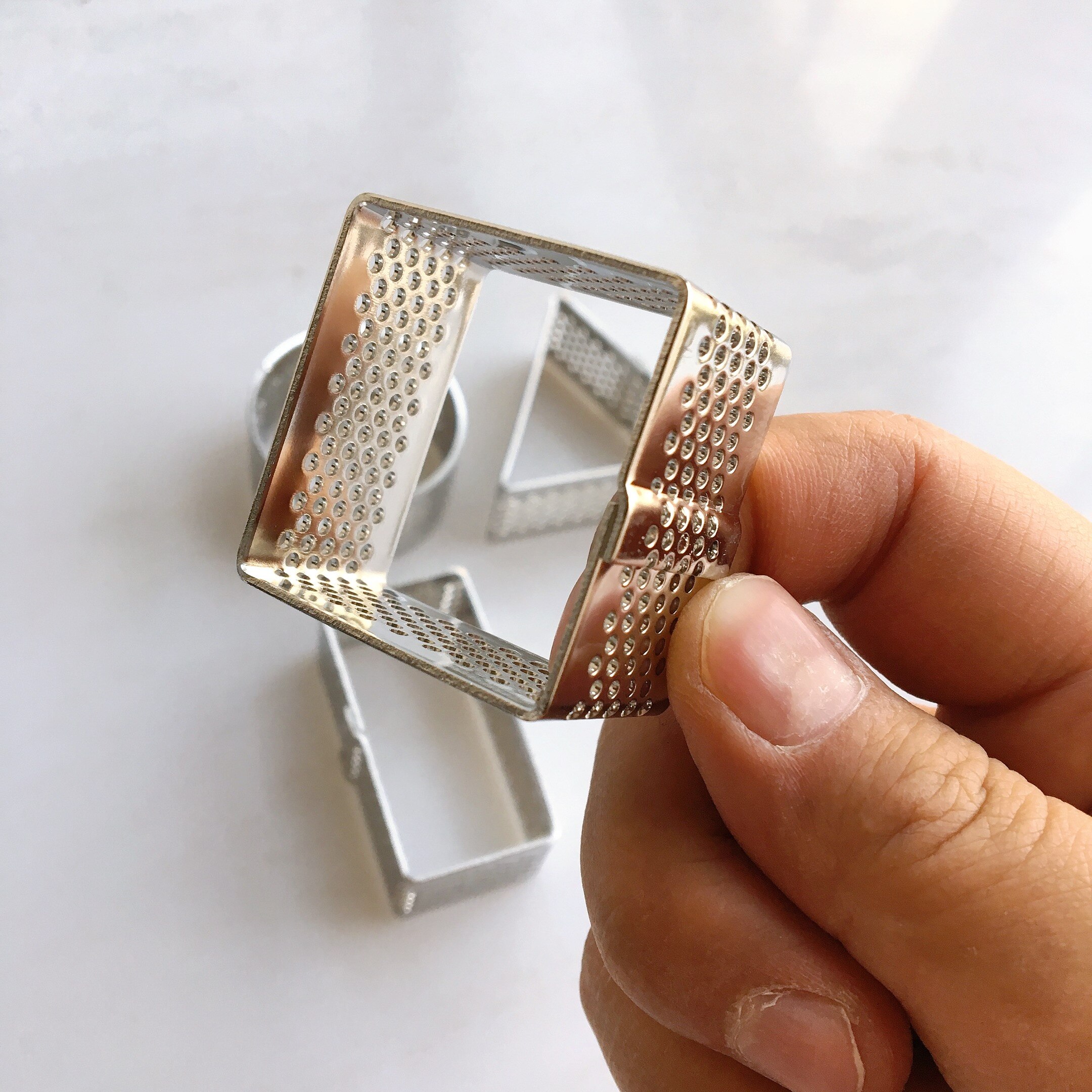 5pcs/lot square rectangular triangular shaped mini perforated tart ring