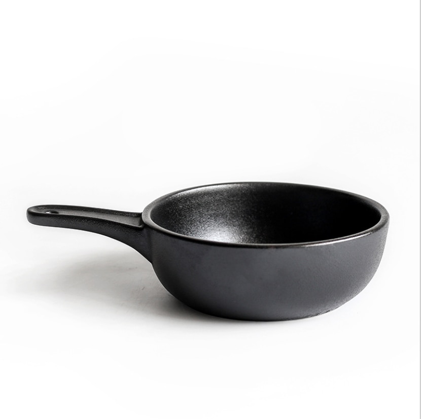 Black Ceramic Plate Anti-scratch Flat Bottom With Shallow Dish Dinner Plates Serving Dishes For Kitchen Plates