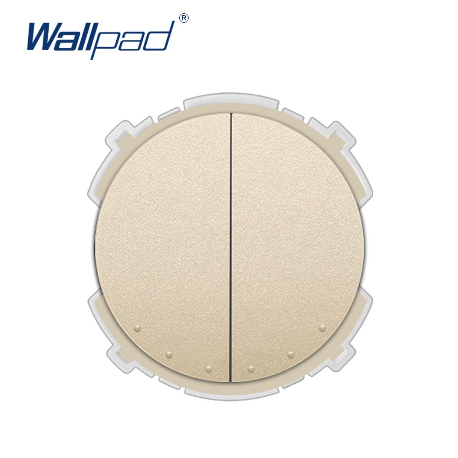 Wallpad-Interruptor de reinicio de 2 entradas, interruptor de cortina, función de obturador eléctrico, llave, solo combinación gratuita: Dorado