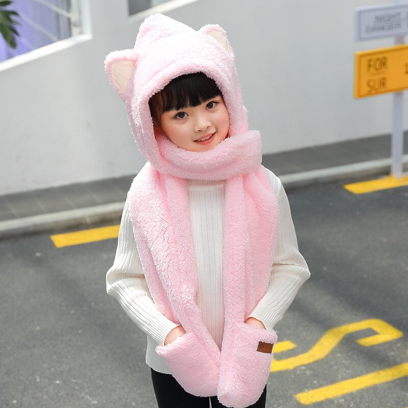 Kindersjaals kinderen jongens en meisjes kinderen warm houden sjaals sjaal met muts het einde is de handschoen  wj143: 3